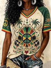 Women's Peace and Unity V-Neck T-Shirts