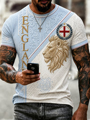 Retro England Football Fan Art Print Casual Jersey