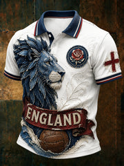 Retro England Football Fan Art Print Casual Jersey