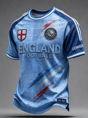 Retro England Football Fan Art Print Casual T-Shirt