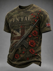 Men's Retro Weapon Print Short-Sleeve T-Shirt