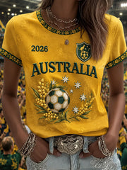 Women's Australia Soccer Fan Gift Short Sleeve T-shirt