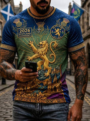 Men's Retro UK Scotland Football Lover 2026 Print Casual Short-Sleeve T-Shirt