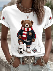 Retro British Football Fan Art Print Casual Jersey