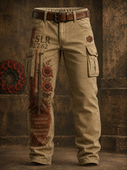 Men's Veteran Weapon Print Long Cargo Pants