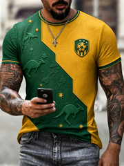 Men's Australian football print short sleeves t-shirt