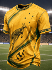 Men's Australian football print short sleeves t-shirt