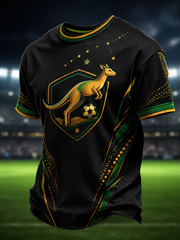 Men's Australian football print short sleeves t-shirt