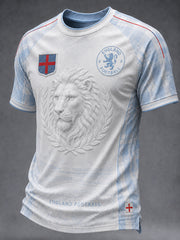 Retro England Football Fan Art Print Casual Jersey