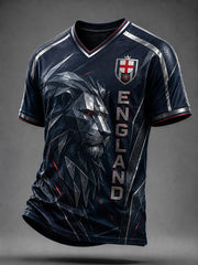 Retro England Football Fan Art Print Casual Jersey