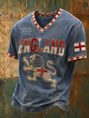 Retro England Football Fan Art Print Casual Jersey