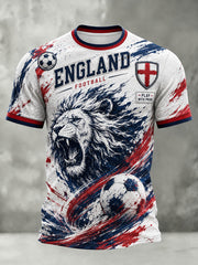 Retro England Football Fan Art Print Casual Jersey