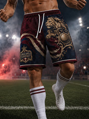Retro England Football Fan Art Print Casual Shorts