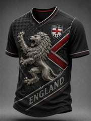 Retro England Football Fan Art Print Casual T-Shirt