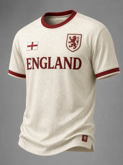 Retro England Football Fan Art Print Casual T-Shirt