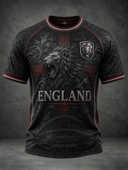 Retro England Football Fan Art Print Casual T-Shirt