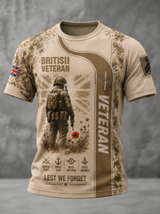Men's British veteran print short sleeve t-shirt