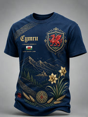 Men's Welsh Cultural Element Art Print T-Shirt