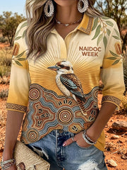 Women's Australia Naidoc Week Mid-Sleeve V-Neck T-Shirt