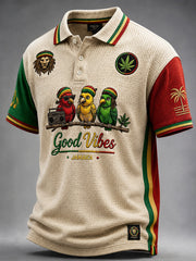 A Classic Waffle-Patterned Polo for Retro Reggae Fans