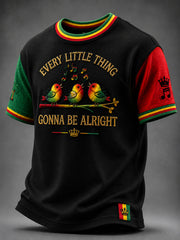 Retro Reggae Classic Casual Waffle-Weave T-Shirt