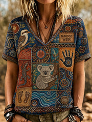 Women's Naidoc Week Australia V-Neck T-Shirt
