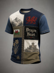 Men's Welsh Cultural Element Art Print T-Shirt