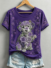 Women's Alzheimer's Theme Printed T-shirt