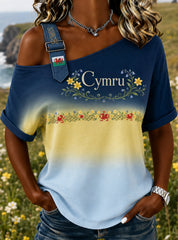 Women's Welsh Cultural Commemorative Art Print Top