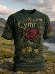 Men's Welsh Red Dragon Art Print T-Shirt