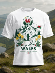 Men's Uk Wales Outdoor Running Graphic Print T-Shirt