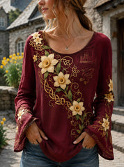 Women's Wales Red Dragon Cultural Art Print Casual Top