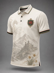 Men's Welsh Red Dragon Cultural Elements Art Print Polo