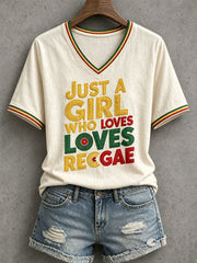Women's Just A Girl Who Loves Reggae T-Shirt