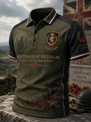Men's Short-Sleeve Polo Shirt With Veteran Memorial Graphic Print