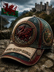 Unisex Welsh Red Dragon Printed Hat