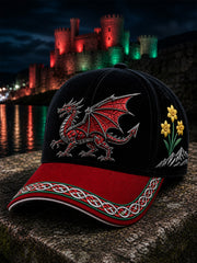 Unisex Vintage British/Welsh Art Print Casual Hat
