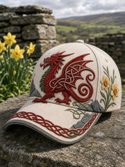 Unisex Vintage British/Welsh Art Print Casual Hat