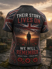 Vintage-Style British Veteran Graphic Casual T-Shirt