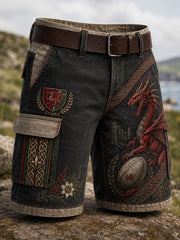 Men's Wales UK Print Casual Shorts