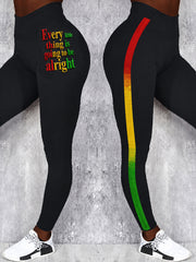 Women's Reggae Art Print Casual Leggings
