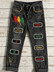 Women's Reggae Art Print Flared Trousers