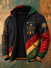 Men's Reggae Printed Long Sleeved Hooded Jacket