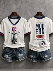 Women's Mods Culture UK Music Lover Printed short-sleeved T-shirt