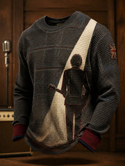 Men's Mods Music Lover Paul Art Printed Waffle Sweatshirt