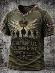 Men's Retro Patriotic Veteran Attitude Print Short-Sleeve T-Shirt