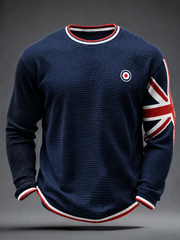 Men's Mods Culture UK Music Lover Business Style Printed Waffle Long Sleeve T-Shirt