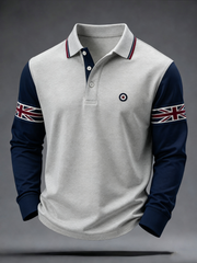 Men's Mods Culture UK Music Lover Business Style Printed long sleeve polo