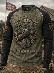 Men's British Veteran Commemorative Print Long-Sleeve Sweatshirt