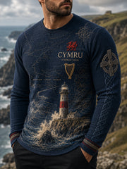Men's Wales Uk Waffle Long Sleeve T-Shirt